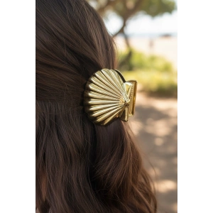 Altın Renk Deniz Kabuğu Figürlü Metal  Mandal Toka