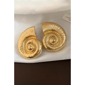 Altın Renk Deniz Kabuğu Figürlü Tx Küpe (Çift)