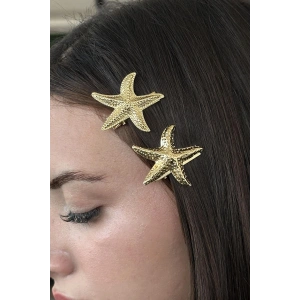 Altın Renk Deniz Yıldızı Figürlü Metal Pens Toka