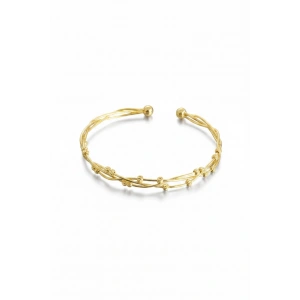 Altın Renk Dorika Boncuklu Kelepçe Bileklik