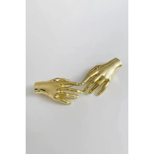 Altın Renk El Figürlü Broş