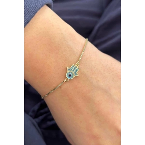 Altın Renk Fatma Ana Eli Figürlü Bileklik