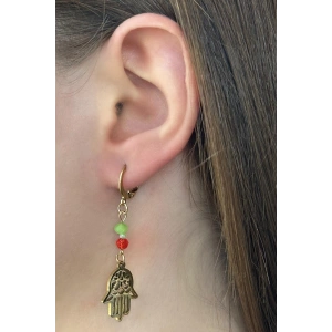 Altın Renk Fatma Ana Eli Figürlü Çelik Küpe (Çift)