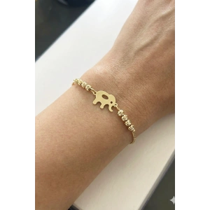 Altın Renk Fil Figürlü Bileklik