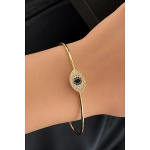 Altın Renk Göz Detaylı Kelepçe Bileklik