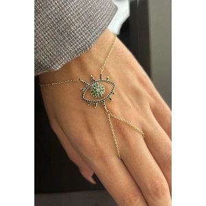 Altın Renk Göz Figürlü 14K Altın Kaplama TX Şahmeran