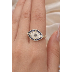 Altın Renk Göz Figürlü Ayarlanabilir Yüzük