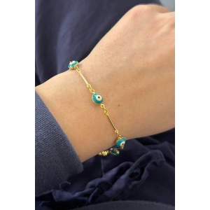 Altın Renk Göz Figürlü Bileklik