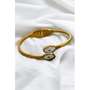 Altın Renk Göz Figürlü Çelik Kelepçe Bileklik