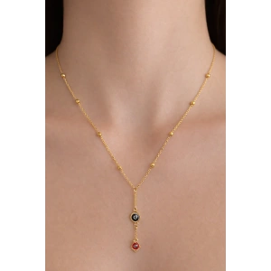 Altın Renk Göz Figürlü Çelik Kolye