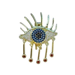 Altın Renk Göz Figürlü Taş Detaylı Ajda Charm / Kolye/ Bileklik Ucu