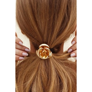 Altın Renk Gül Figürlü Metal Lastik Toka