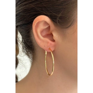 Altın Renk  Halka Küpe 40Mm (Çift)