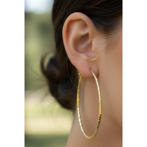 Altın Renk Halka Küpe (Çift)