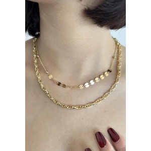 Altın Renk İkili Kolye