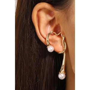 Altın Renk İnci Detaylı Kulak Aksesuarı (Tek)