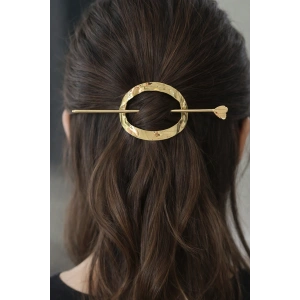 Altın Renk Kalp Detaylı Metal Topuz Tokası