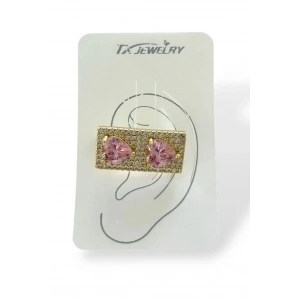 Altın Renk Kalp Figürlü 14K Altın Kaplama TX Kulak Aksesuarı (Tek)