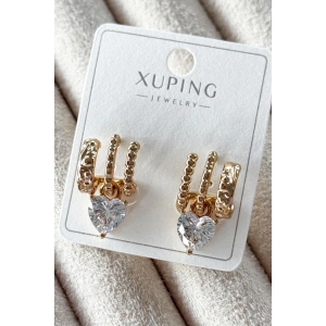 Altın Renk Kalp Figürlü Çelik Xuping VİP Küpe (Çift)