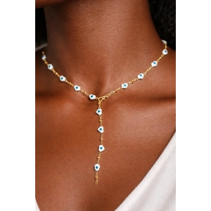 Altın Renk Kalp Figürlü Çelik Y Kolye