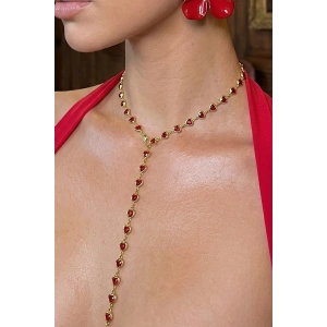 Altın Renk Kalp Figürlü Çelik Y Kolye