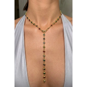 Altın Renk Kalp Figürlü Çelik Y Kolye