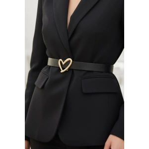 Altın Renk Kalp Figürlü Deri Detaylı Kadın Kemer