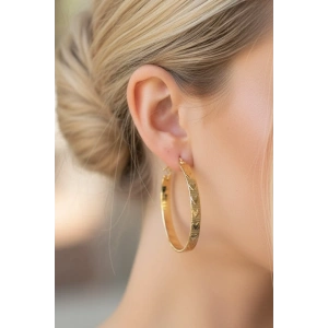 Altın Renk Kalp Figürlü Halka Küpe (Çift)