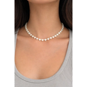 Altın Renk Kalp Figürlü İnci Kolye