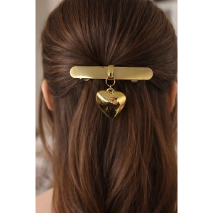 Altın Renk Kalp Figürlü Metal Otomat Toka