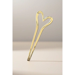 Altın Renk Kalp Figürlü Metal Topuz Tokası