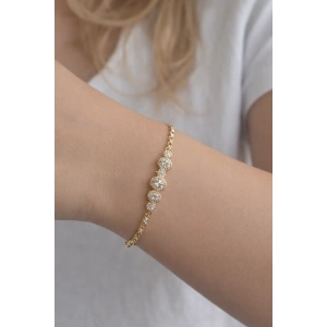 Altın Renk Taş Detaylı Çelik Xuping VIP Bileklik