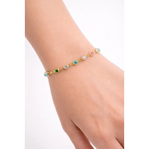 Altın Renk Kalp Figürlü Zincir Bileklik