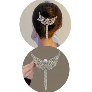 Altın Renk Kanat Figürlü İnci Detaylı Otomat Toka