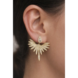 Altın Renk Kanat Figürlü Küpe (Çift)