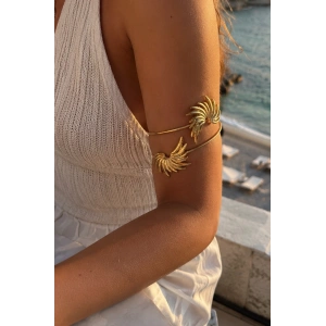 Altın Renk Kanat Figürlü Pazu Bilekliği/ Kol Aksesuarı
