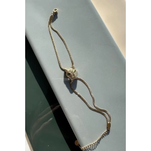 Altın Renk Kaplan Figürlü Çelik Bileklik