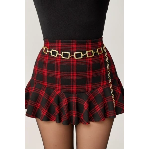 Altın Renk Kare Detaylı Zincir Kemer