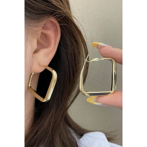 Altın Renk Kare Küpe (Çift)