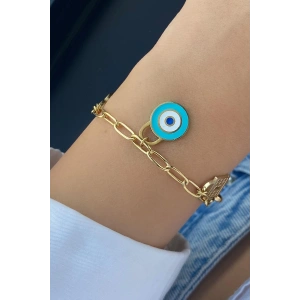 Altın Renk Karışık Figürlü Çelik Bileklik