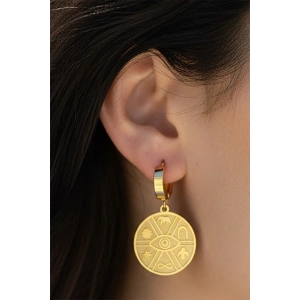 Altın Renk Karışık Figürlü Çelik Küpe (Çift)