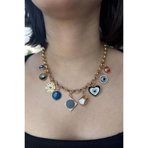 Altın Renk Karışık Figürlü Kolye