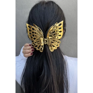 Altın Renk Kelebek Detaylı Mandal Toka