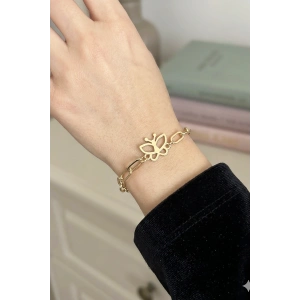 Altın Renk Kelebek Figürlü Bileklik