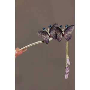 Altın Renk Kelebek Figürlü Topuz Toka