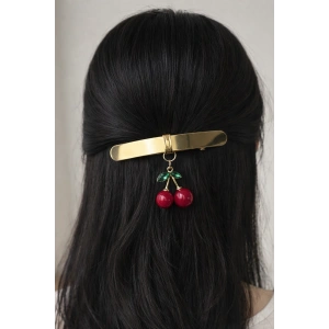 Altın Renk Kiraz Figürlü Metal Otomat Toka