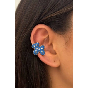 Altın Renk Köpek Figürlü Taş Detaylı 14K Altın Kaplama TX Ear Cuff (Tek)