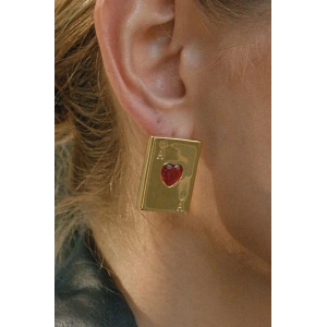 Altın Renk Kupa As Metal küpe (Çift)