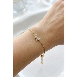 Altın Renk Kurdele Figürlü Taş Detaylı Bileklik