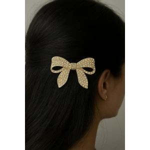 Altın Renk Kurdele Figürlü Tel Tarak Toka